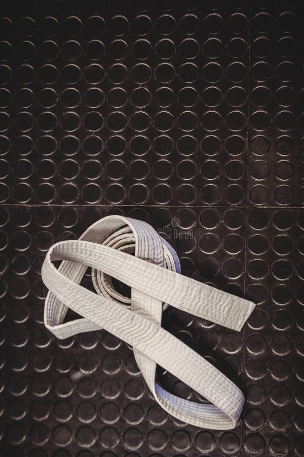Karate White Belt on Metallic Background Stock Image Image of martial