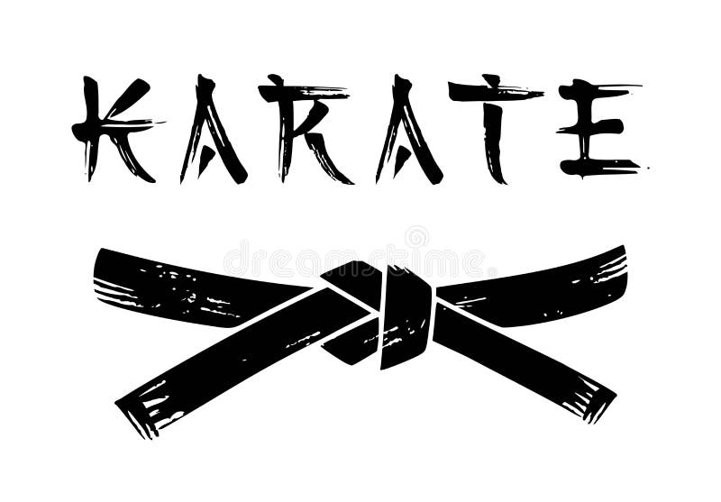 Karate zwarte gordel silhouet