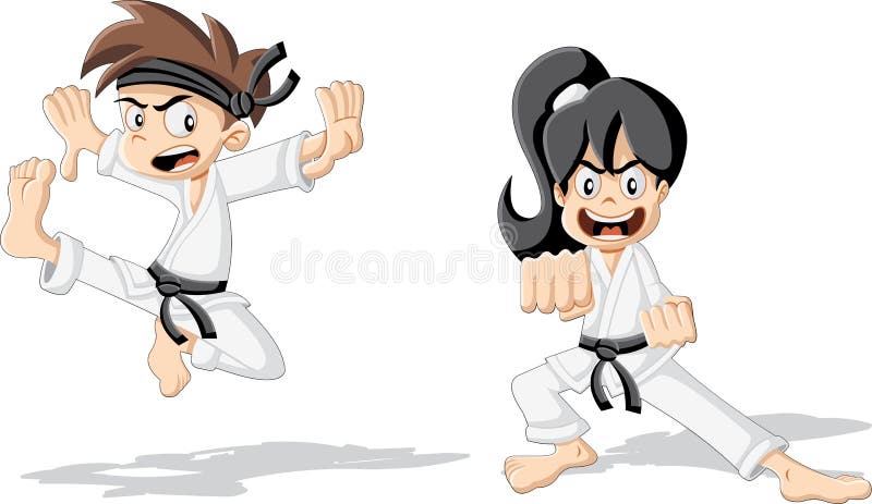 Karate κινούμενων σχεδίων διανυσματική απεικόνιση