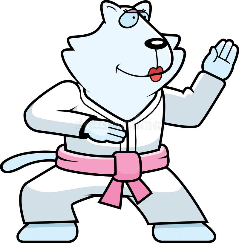 A cartoon cat doing karate in a gi. A cartoon cat doing karate in a gi.