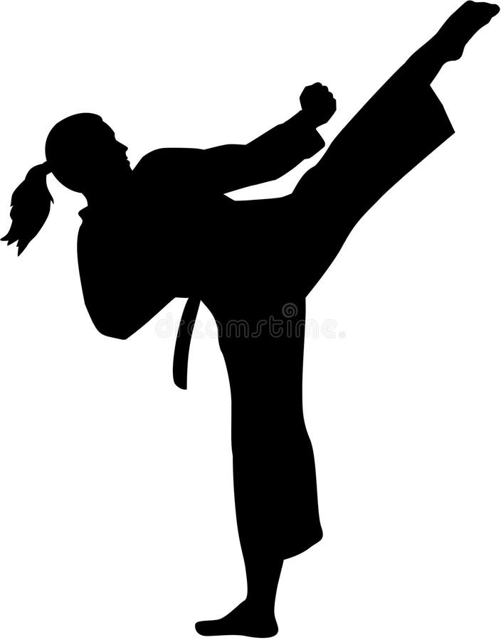 Karate fighter woman vector sports. Karate fighter woman vector sports