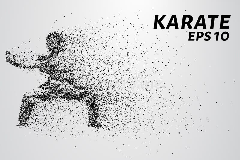 Karaté des particules Le karaté se compose de petits cercles Illustration de vecteur illustration libre de droits Karaté des particules Le karaté se compose de petits cercles Illustration de vecteur illustration libre de droits