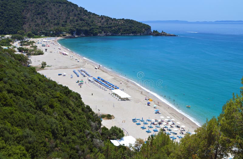 Karavostasistrand in Syvota, Griekenland stock fotografie Karavostasistrand in Syvota, Griekenland stock fotografie