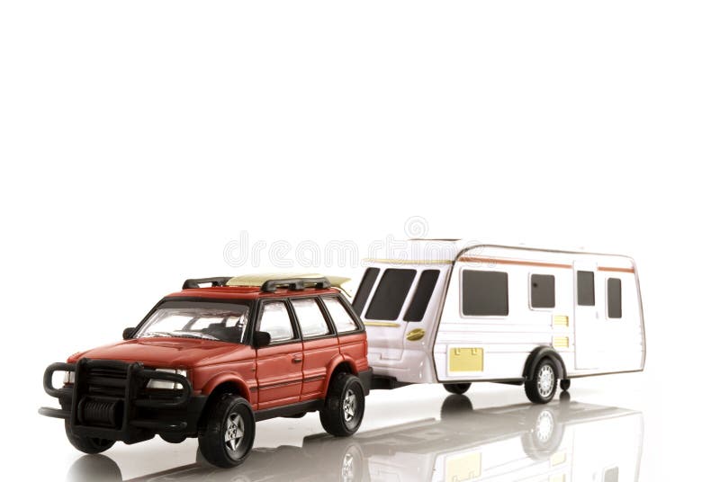 Karawan z samochodem zdjęcia royalty free