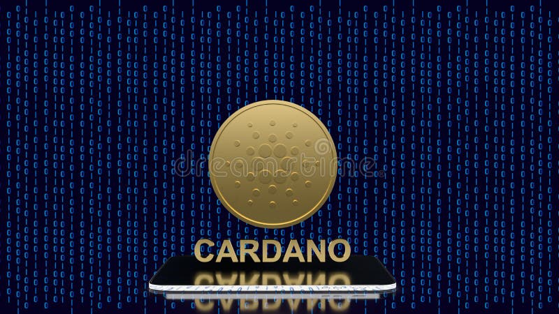 Kardano- eller adadmynten för kryptomyntutformning eller teknik 3d-rendering. Kardano- eller adadmynten för kryptering av valuta- eller teknikbegrepp 3d-rendering