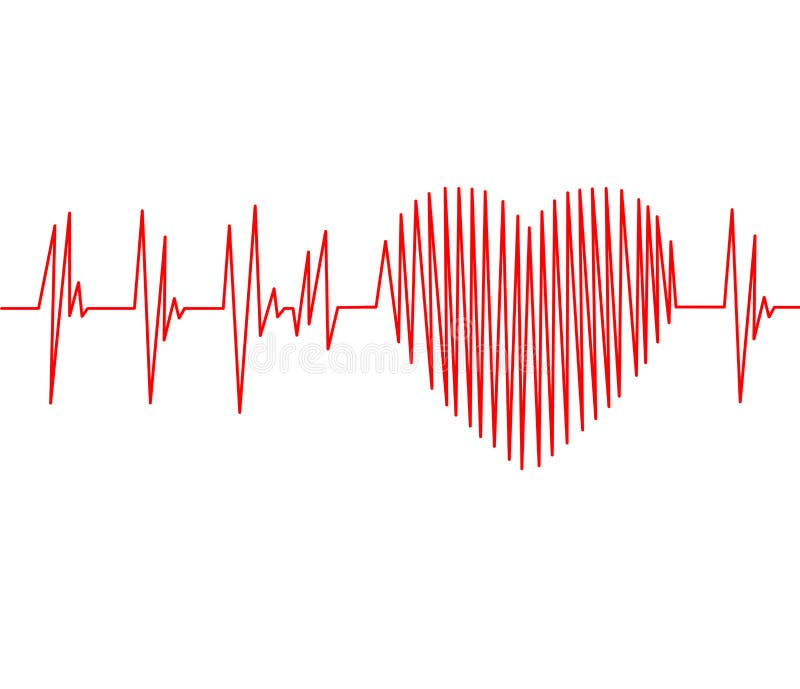 Kardiograma pulsu serce i ślad