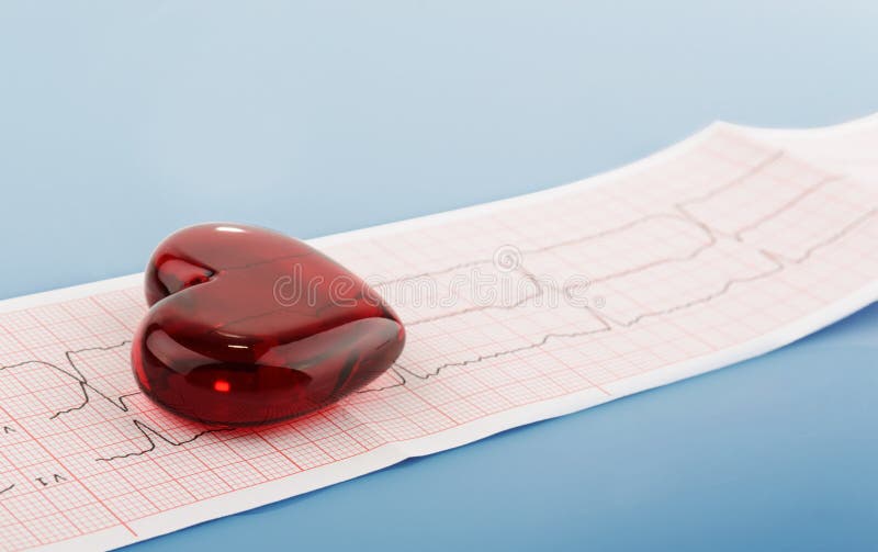 Kardiogrammimpulsspur und Herzkonzept für kardiovaskuläre medizinische Prüfung lizenzfreie stockfotografie