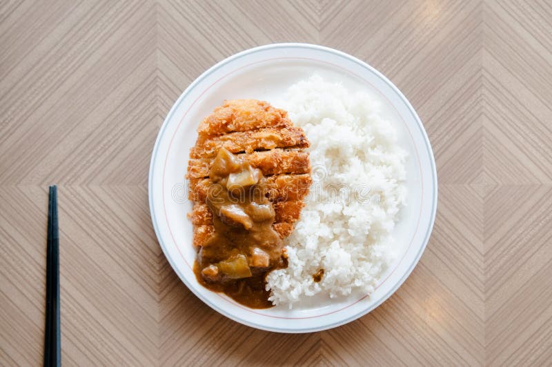 Kare Tonkatsu - Deep Fried Pork with Curry Stock Image - Image of