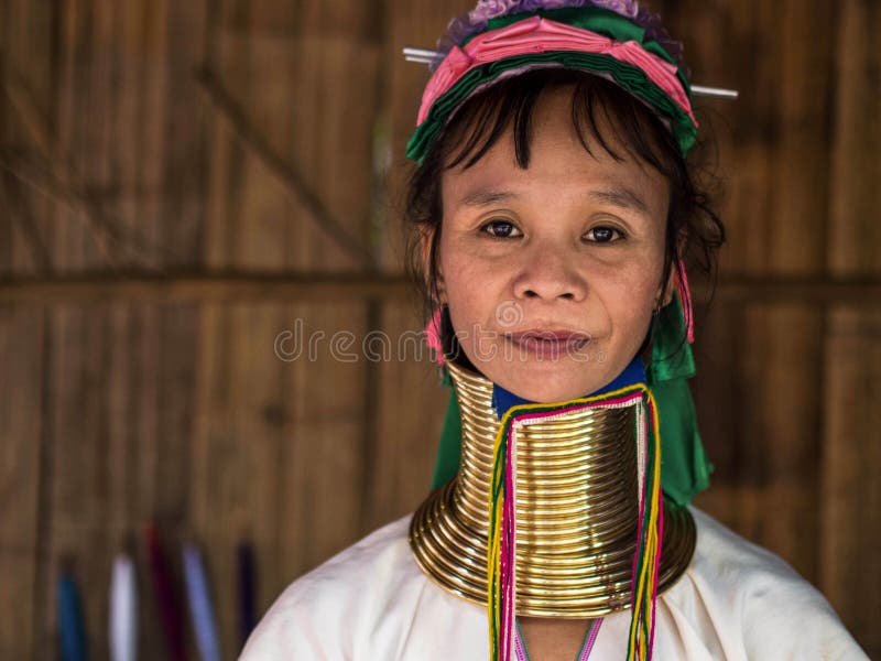 Karen Long Neck Woman in Hill Tribe Village Editorial Image ...