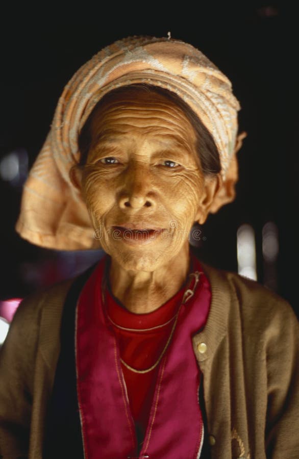 Inle Lake, Mayanmar, local Karen woman in traditional clothes