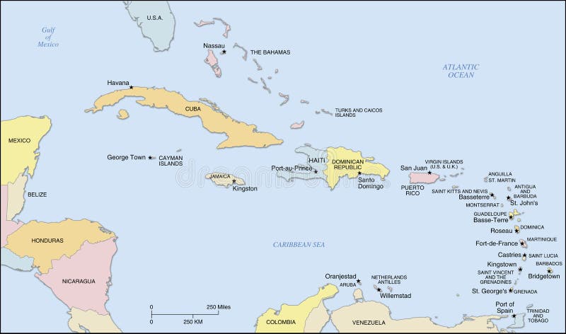 Karibische Insel-Karte vektor abbildung. Illustration von inseln - 29392983