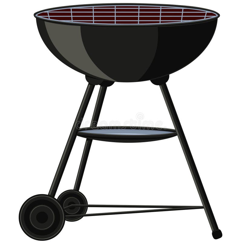 Karikatur BBQ-Grill auf Rad vektor abbildung Karikatur BBQ-Grill auf Rad vektor abbildung