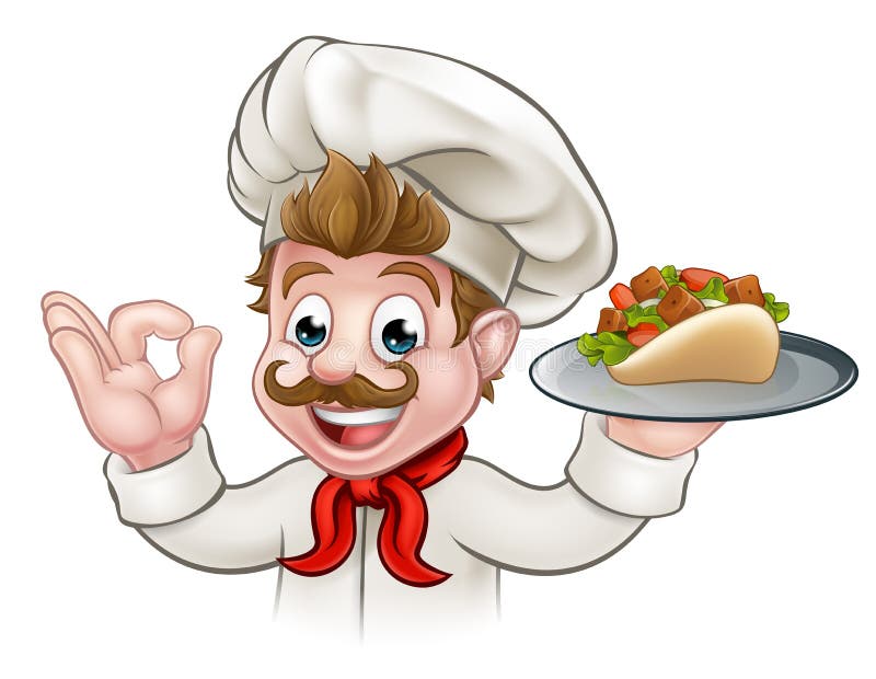 Karikatur Chef  Kebab  vektor abbildung Illustration von 