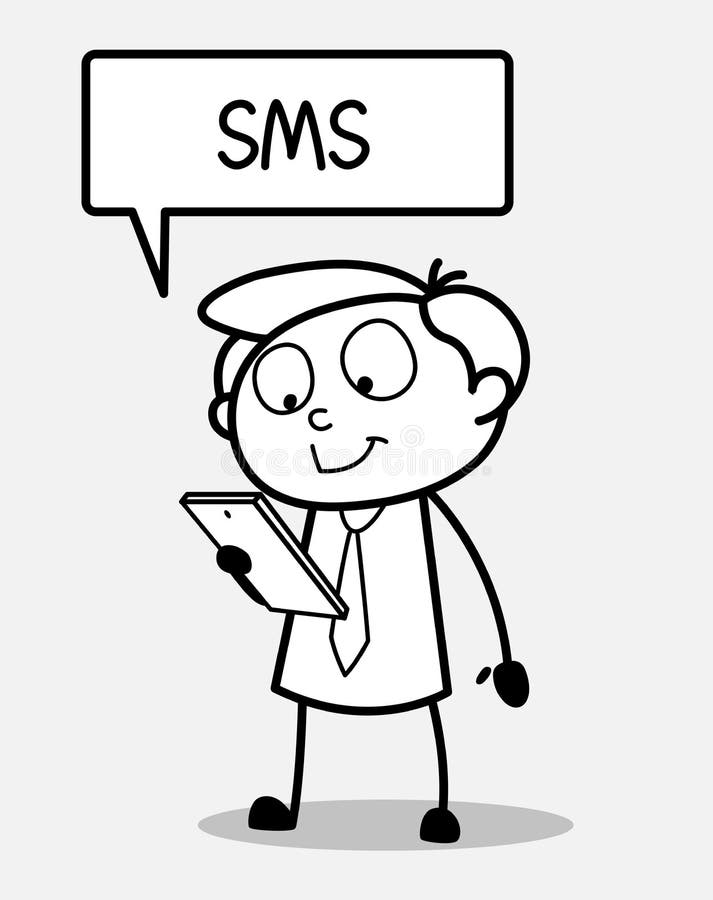 Karikatur-Geschäftsmann Chatting mit Mobile vektor abbildung Karikatur-Geschäftsmann Chatting mit Mobile vektor abbildung
