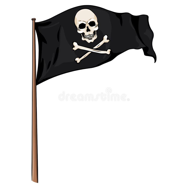 Karikatur-Illustration: Piraten-Flagge, Die Im Wind Flattert Stock  Abbildung - Illustration von flattern, totschläger: 77734590