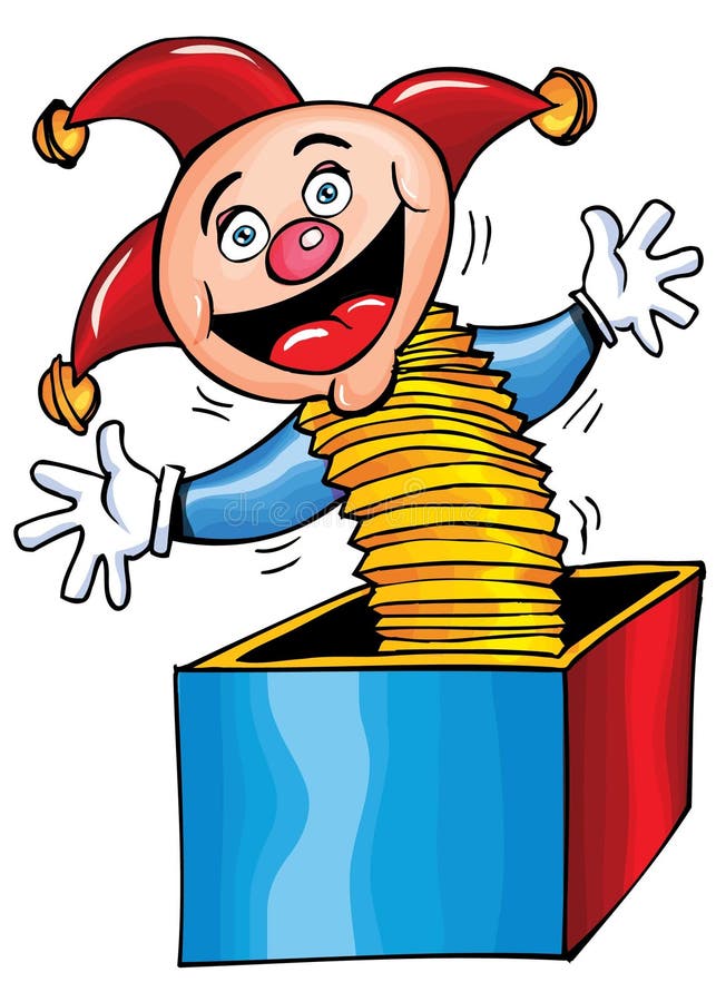 Karikatur Jack In The Box vektor abbildung. Illustration von clown