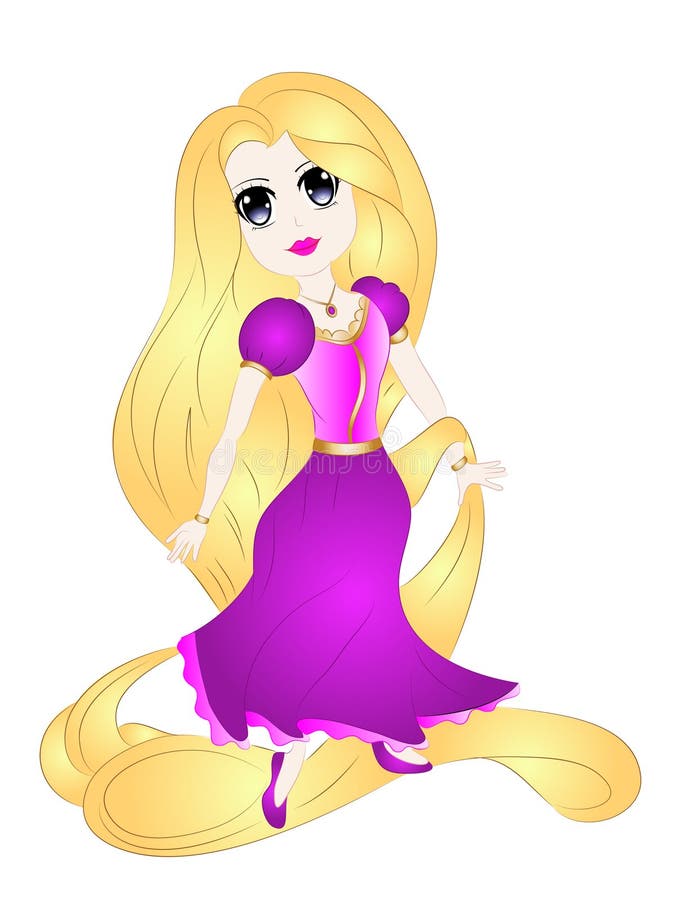 Karikatur-Prinzessin Rapunzel vektor abbildung Karikatur-Prinzessin Rapunzel vektor abbildung