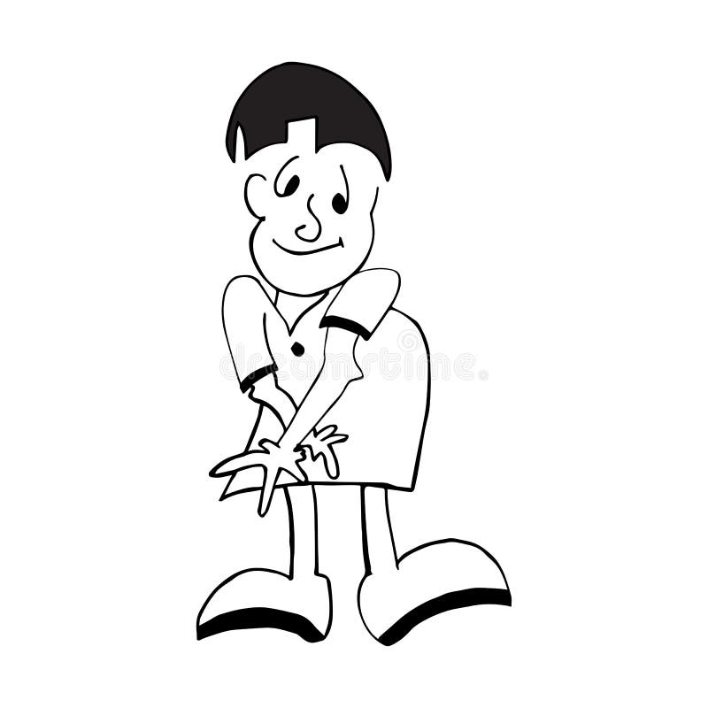 Karikatur-schüchterner Mann in der Illustration lizenzfreie abbildung Karikatur-schüchterner Mann in der Illustration lizenzfreie abbildung