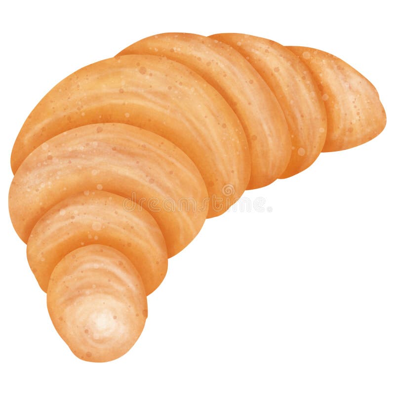 Karikaturenstudie mit köstlichen, frisch gebackenen Croissants lizenzfreie abbildung
