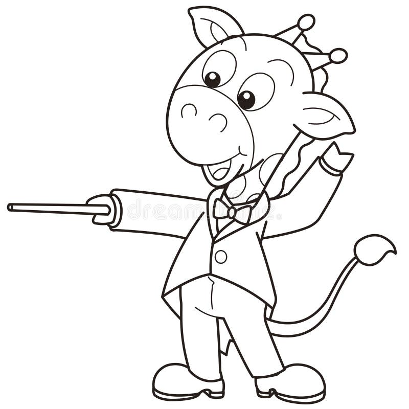 Karikatur-Giraffen-Musik-Leiter lizenzfreie abbildung Karikatur-Giraffen-Musik-Leiter lizenzfreie abbildung