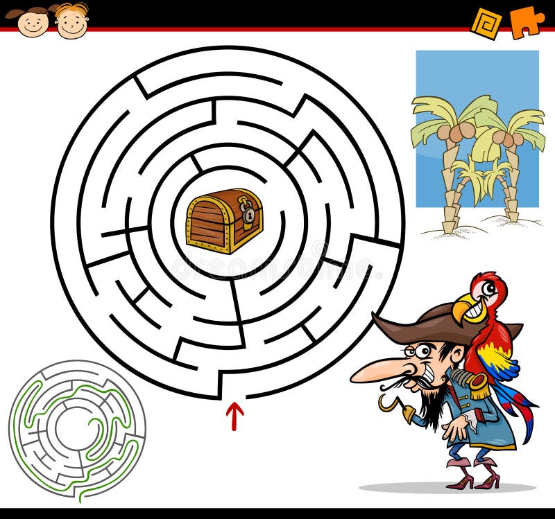 Karikaturlabyrinth oder Labyrinthspiel lizenzfreie abbildung Karikaturlabyrinth oder Labyrinthspiel lizenzfreie abbildung