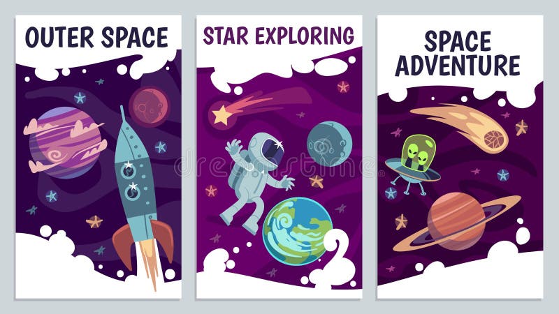 Karikaturraumflieger Zukünftige Darstellung der Astronomie Galaxieforscher, Universumreise mit Astronauten, Komet und Rakete vektor abbildung Karikaturraumflieger Zukünftige Darstellung der Astronomie Galaxieforscher, Universumreise mit Astronauten, Komet und Rakete vektor abbildung