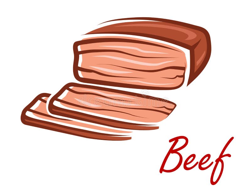 Karikaturroastbeef im Retrostil stock abbildung Karikaturroastbeef im Retrostil stock abbildung