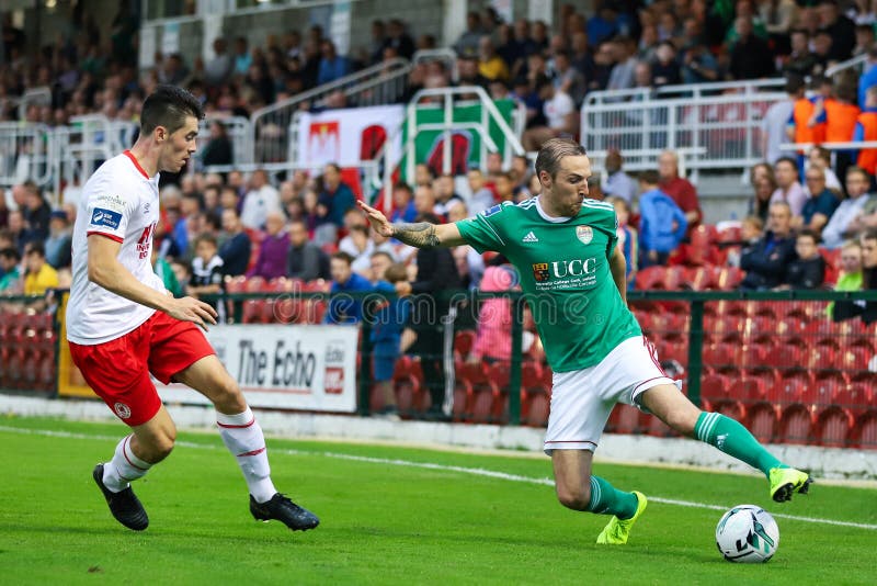Karl Sheppard alla lega della partita prima di divisione dell'Irlanda fra Cork City FC contro la st Patricks FC atletico immagine stock Karl Sheppard alla lega della partita prima di divisione dell'Irlanda fra Cork City FC contro la st Patricks FC atletico immagine stock