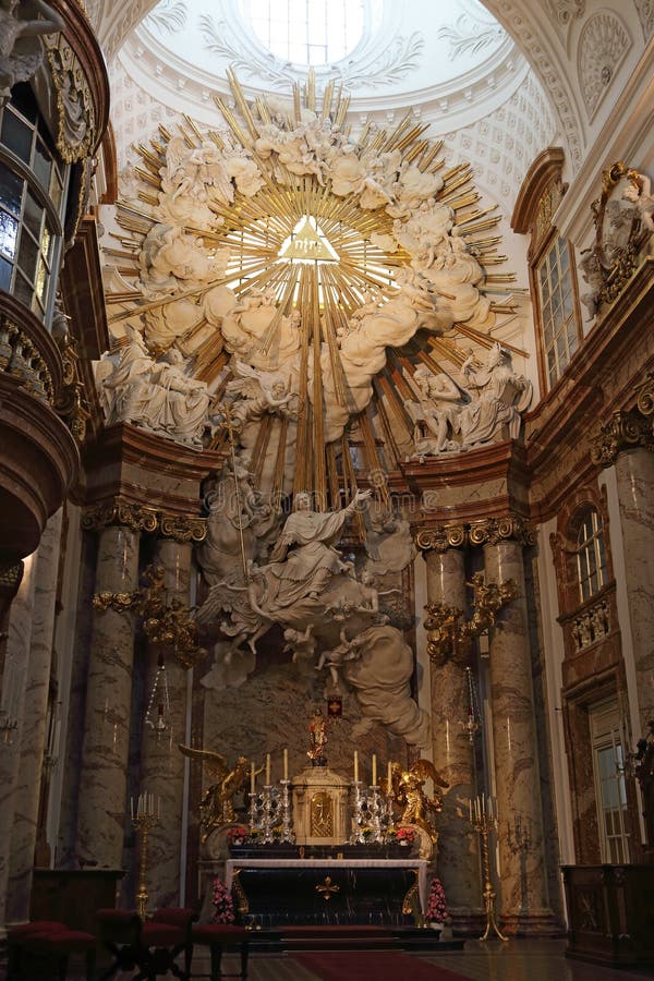 Karlskirche Interior, Vienna, Austria Stock Image - Image of baroque ...
