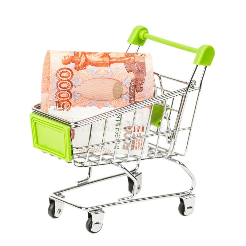 Karmowy tramwaj rosjanina 5000 banknoty, pełno na białym backgro fotografia stock Karmowy tramwaj rosjanina 5000 banknoty, pełno na białym backgro fotografia stock