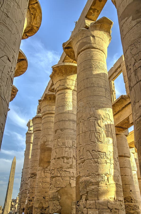 Karnak Temple Complex Pillars, Luxor, Egypt. Stock Image Image of river, thebes 247915741