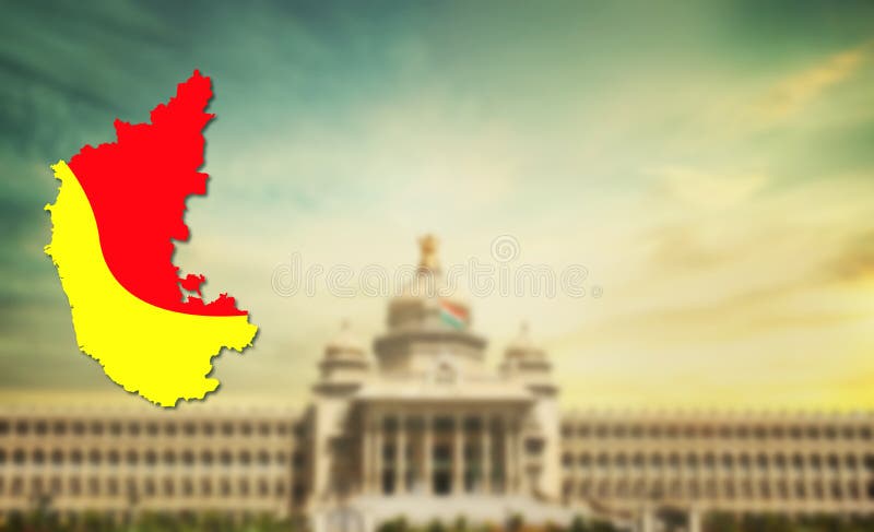 KARNATAKA FLAG FLYING HIGH with Vidhana Soudha in BACKGROUND Stock Image -  Image of city, cloth: 174015721