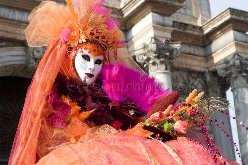 Mask from venice carnival with the flower. Mask from venice carnival with the flower