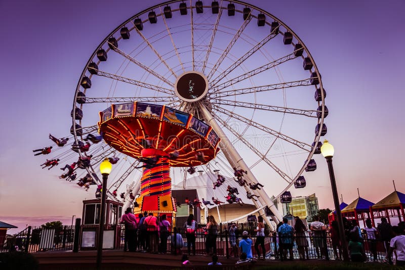 The carnival rides at Navy Pier in Chicago. The carnival rides at Navy Pier in Chicago