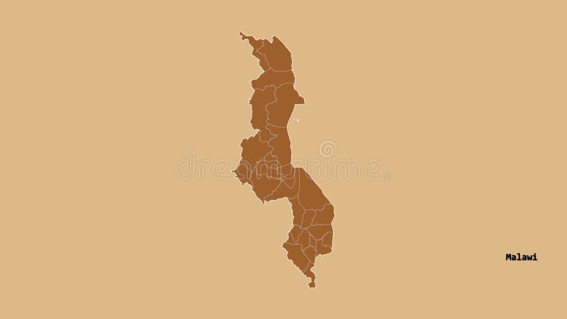 Karonga location. Malawi. Solid patterned map royalty free illustration