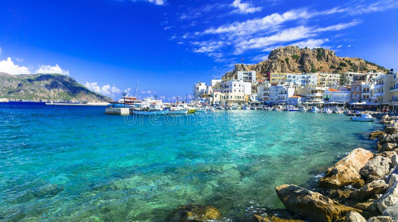 Karpathos island with pictorial capital Pigadia, Greece