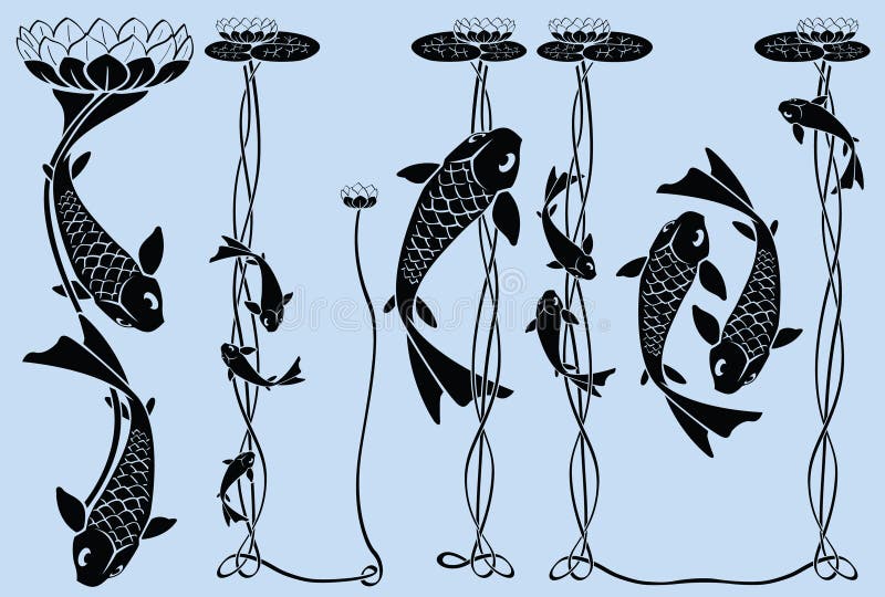 karpiów leluj woda ilustracja wektor karpiów leluj woda ilustracja wektor