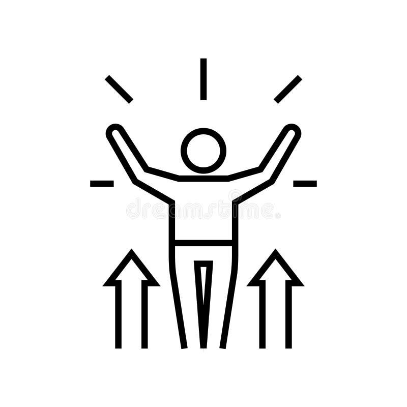 Karrierewachstumslinie Symbol Konzeptzeichen, Entwurfsvektorillustration, lineare Symbol stock abbildung