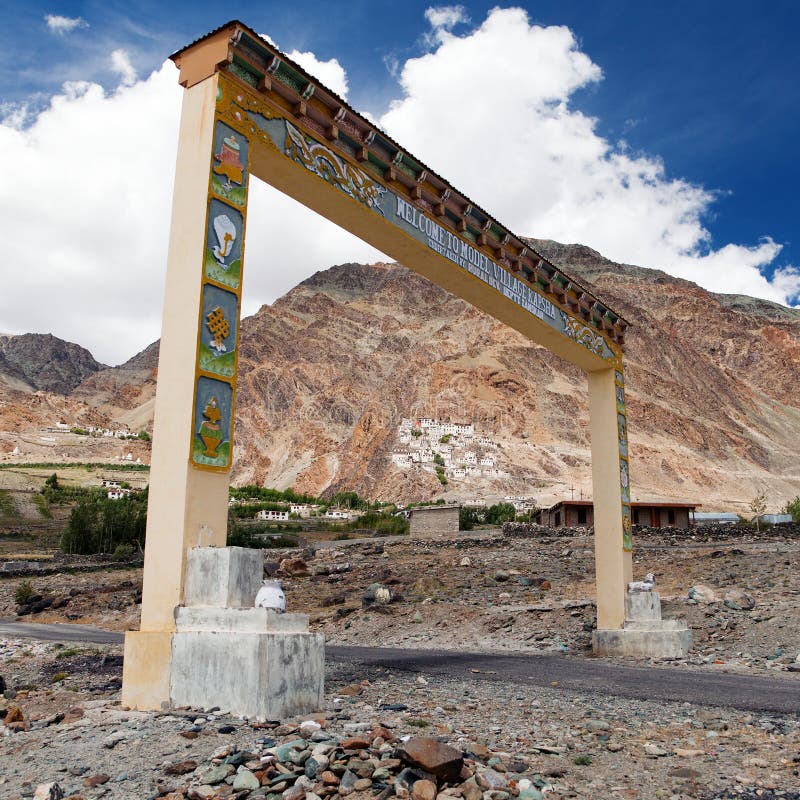 Karsha gompa - buddhist monastery in Zanskar valley royalty free stock photo