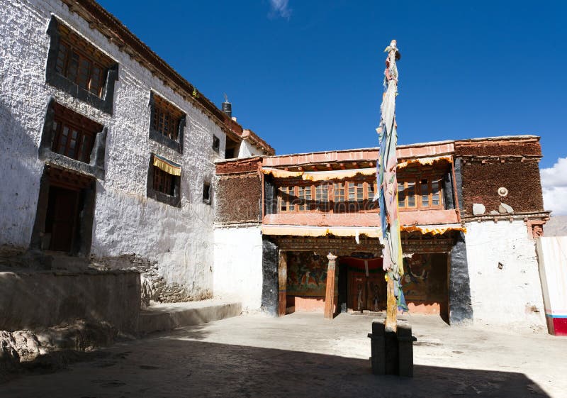 Karsha gompa - buddhist monastery in Zanskar valley royalty free stock photography