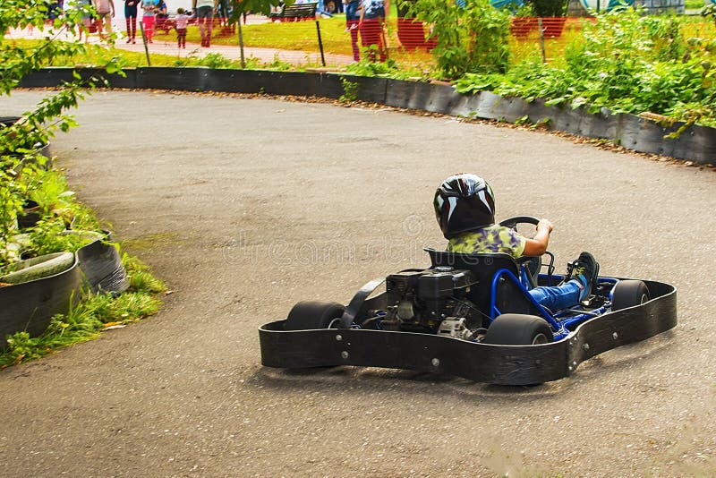 Go Kart Racer on the road in nature royalty free stock photo Go Kart Racer on the road in nature royalty free stock photo