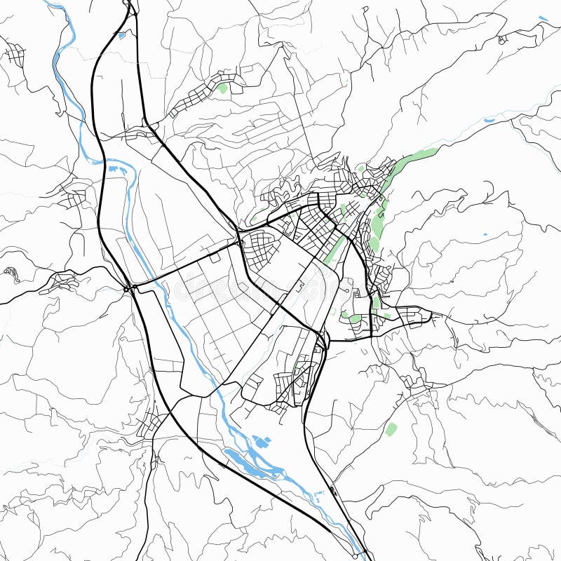 Karta över blagoevgrad. En karta över en liten mycket vacker stad. bulgaria blagoevgrad.