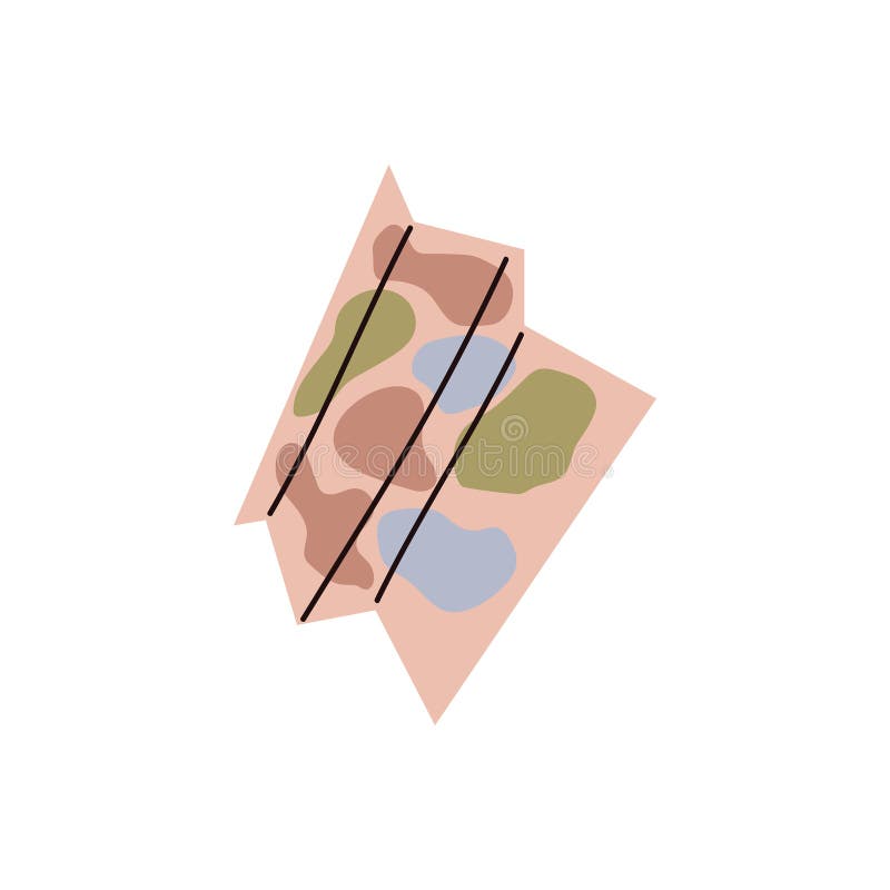 Karta över resenavigeringspapper med färgblock minimalistisk, platt vektor isolerad. vektor illustrationer