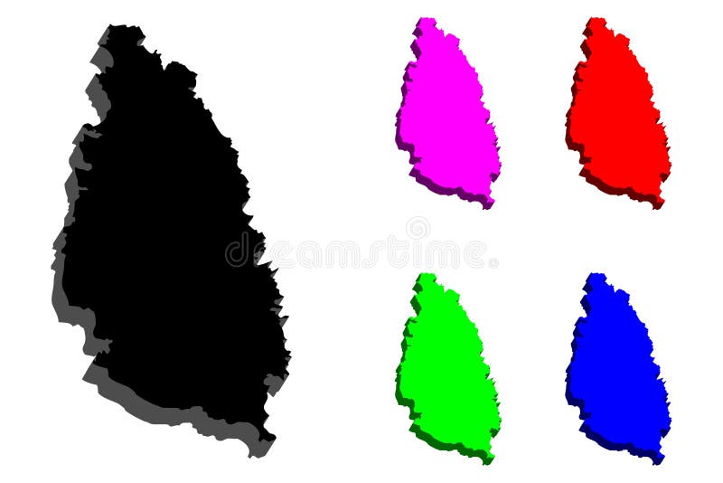 Karte 3D der St. Lucia lizenzfreie abbildung Karte 3D der St. Lucia lizenzfreie abbildung
