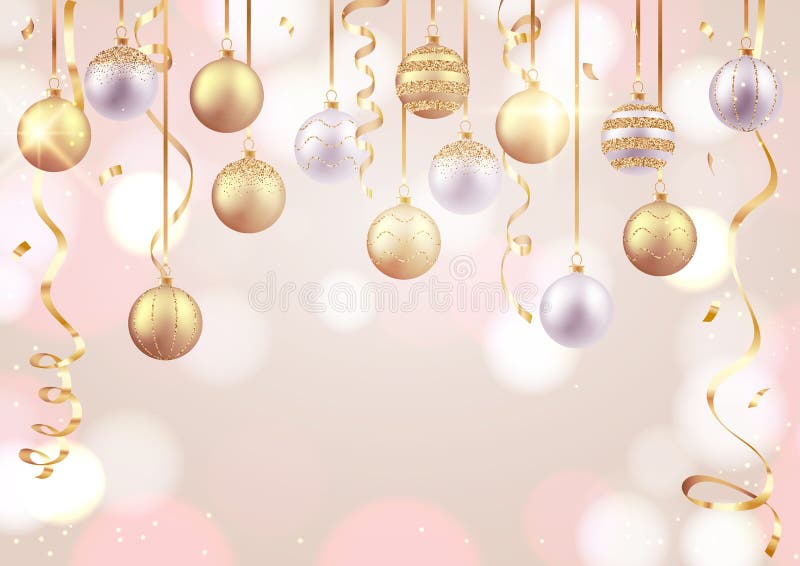 Karte der frohen Weihnachten und des guten Rutsch ins Neue Jahr, dekorative Bälle auf weichem Hintergrund stock abbildung Karte der frohen Weihnachten und des guten Rutsch ins Neue Jahr, dekorative Bälle auf weichem Hintergrund stock abbildung