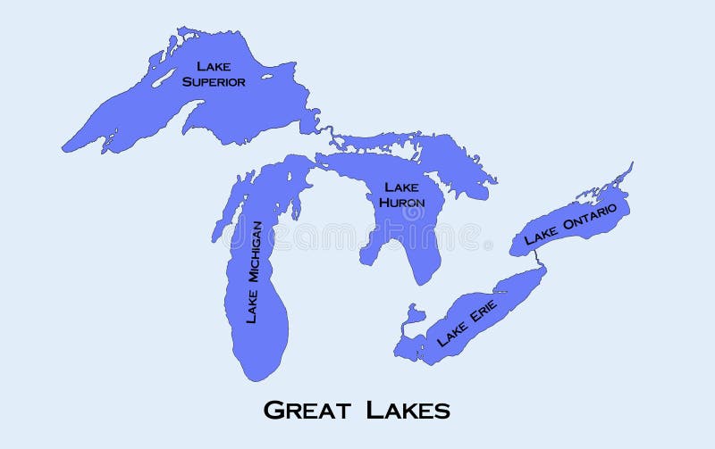 Karte der Great Lakes stock abbildung. Illustration von erie 7996008