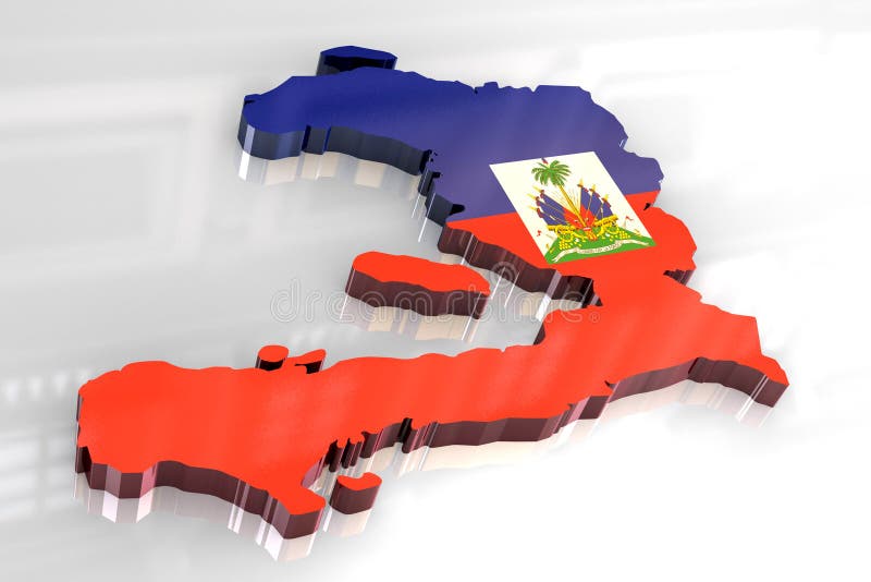 Karte der Markierungsfahne 3d von Haiti stock abbildung Karte der Markierungsfahne 3d von Haiti stock abbildung