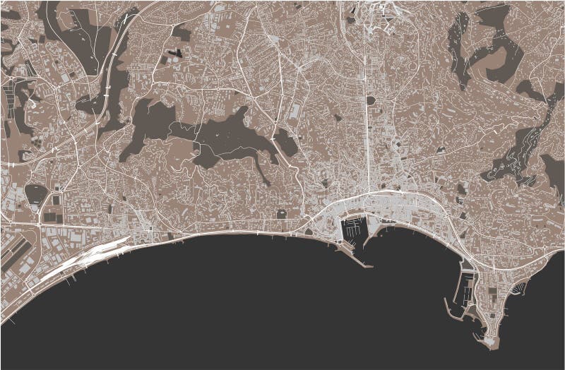 Karte Der Stadt Von Cannes, Frankreich Stock Abbildung - Illustration