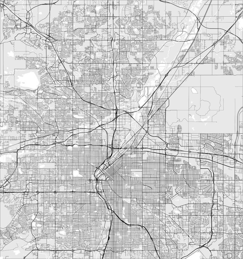 Vector map of the city of Denver, Colorado, USA. Vector map of the city of Denver, Colorado, USA