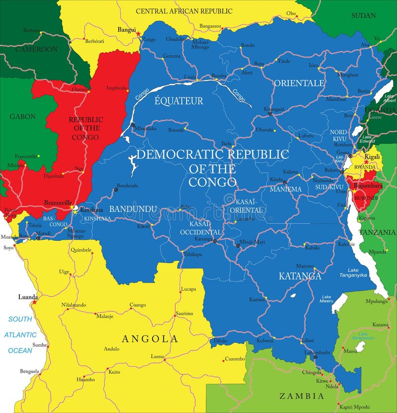 Karte Des Demokratischen Republiken Kongo (ehemaliges ...